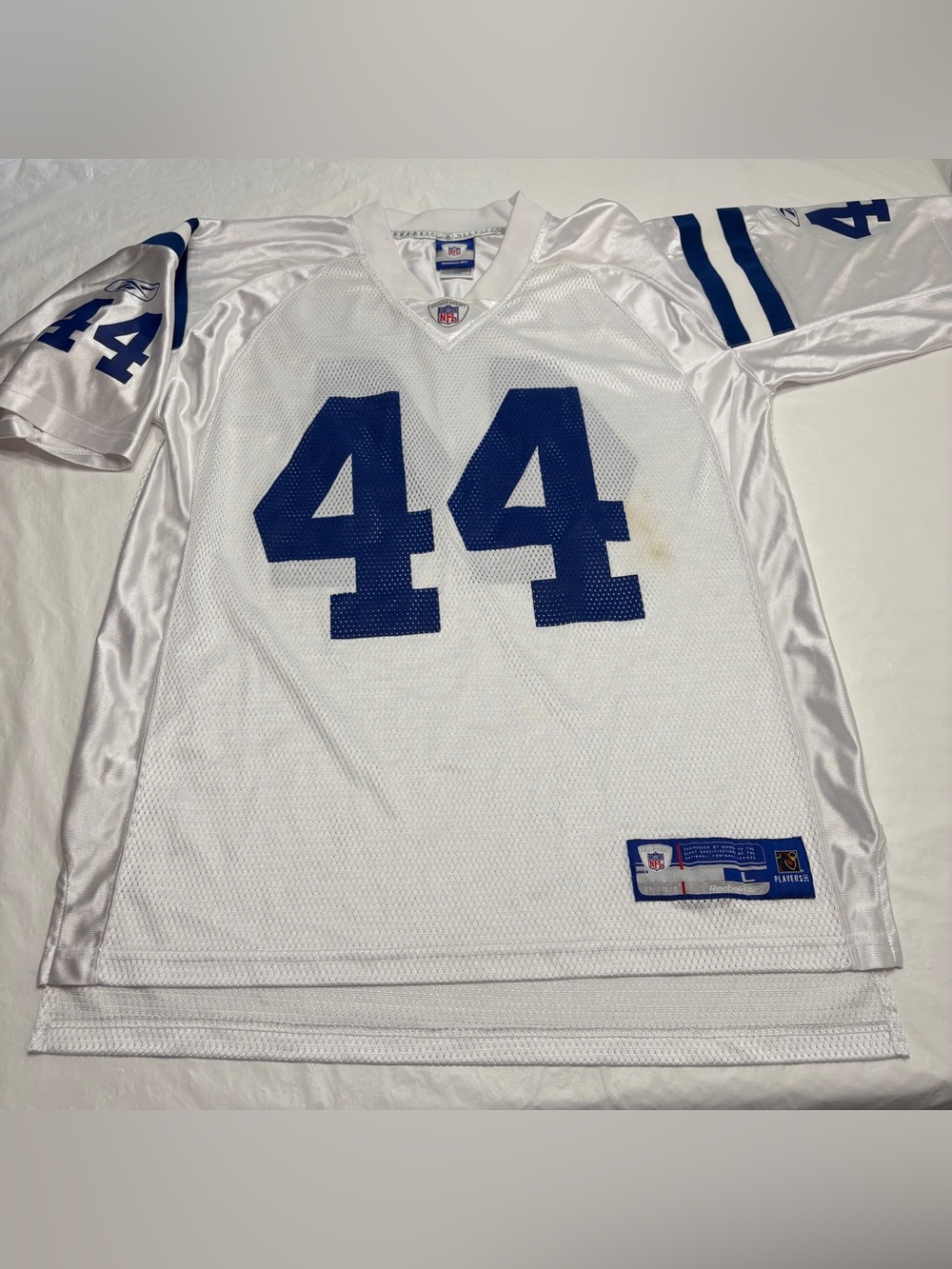 Reebok Indianapolis Colts Dallas Clark #44 White Jersey Men’s Large Stained